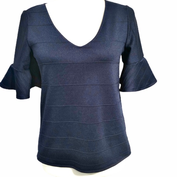 Banana Republic Tops - BANANA REPUBLIC V-Neck Flutter Sleeve Ribbed Top